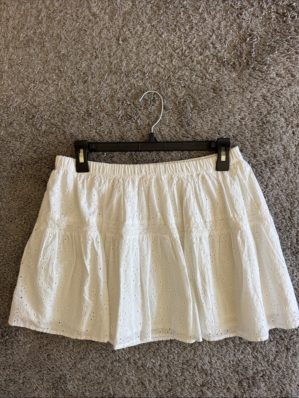 Abound White Eyelet Tiered Mini Skirt